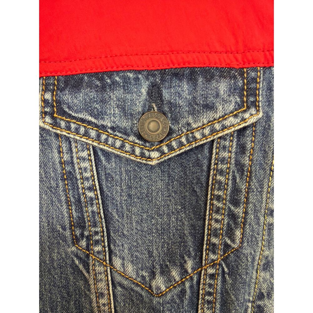 Levi Strauss & Co. Blue Denim & Red Hybrid Zip-Up Jacket Size S - Picture 7 of 12